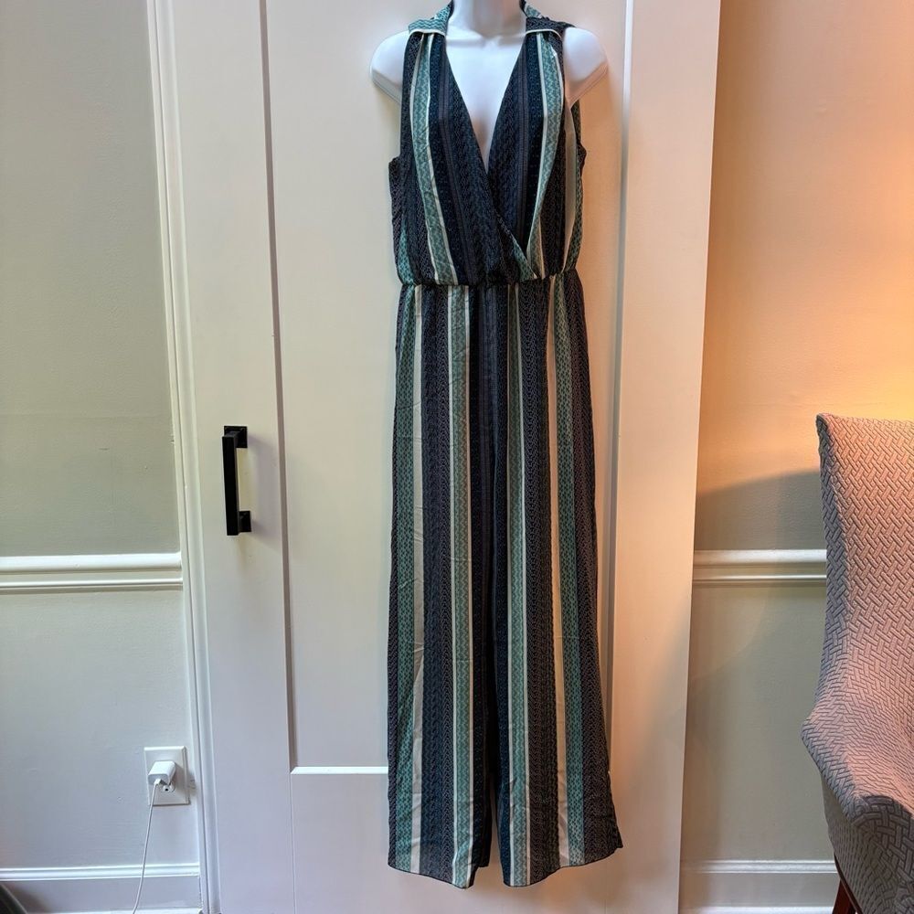 Stevie & Lindsay Boho Stripe Sleeveless Wide-Leg Jumpsuit – Size L